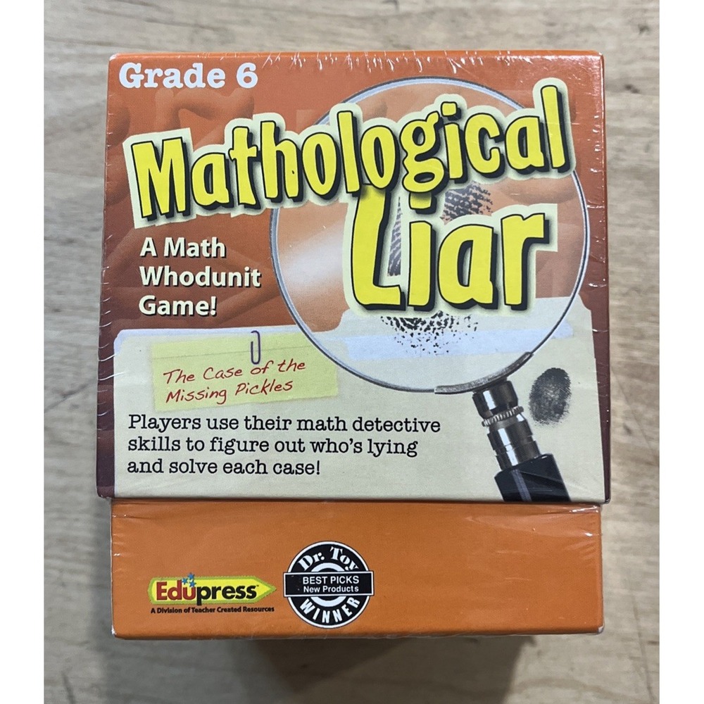 Mathological Liar Math Whodunit Card Game Grade 6 by Edupress New Sealed